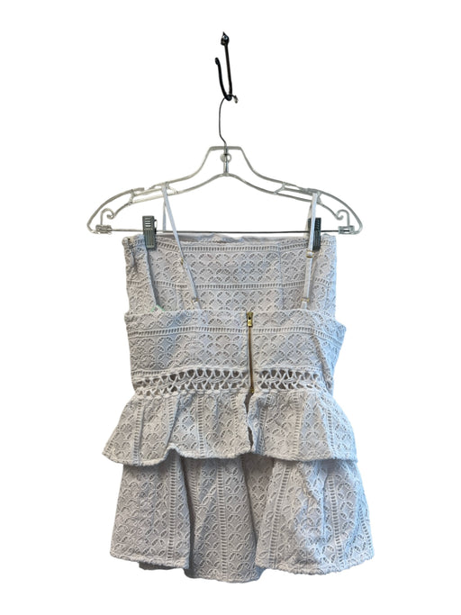 Lily Pulitzer Size 0 White Cotton Cropped Eyelet Lined Skirt Set White / 0