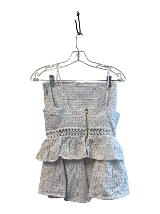 Lily Pulitzer Size 0 White Cotton Cropped Eyelet Lined Skirt Set White / 0
