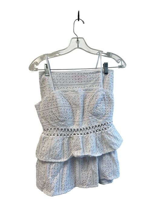 Lily Pulitzer Size 0 White Cotton Cropped Eyelet Lined Skirt Set White / 0