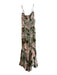 Reformation Size 2 Green & Pink Viscose Sleeveless Floral Maxi Dress Green & Pink / 2