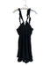 Free People Size L Black Cotton Gauze Shirred Sleeveless Ruffle Straps Dress Black / L