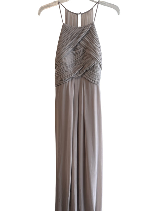 Evening Collective Size 12 Warm Gray Polyester Pleated Detail Halter Gown Warm Gray / 12
