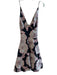 Lavender Brown Size M Black & Pink Polyester Blend Brocade V Neck Floral Dress Black & Pink / M