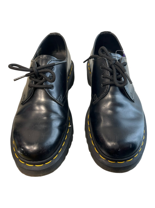 Dr Marten Shoe Size 7 Black Leather Round Toe lace up Platform Loafer Shoes Black / 7