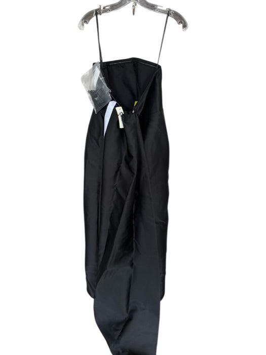 After Six Size 10 Black Polyester Strapless Boning Cape Gown Black / 10