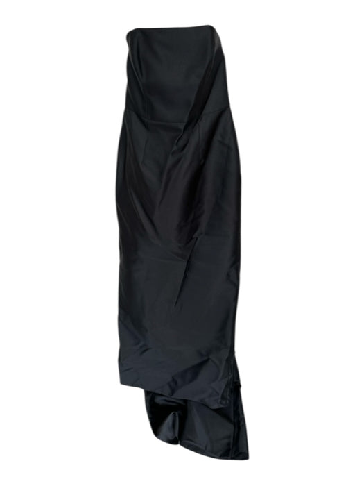 After Six Size 10 Black Polyester Strapless Boning Cape Gown Black / 10