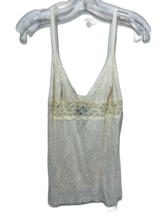 D&G Dolce & Gabbana Size 28 White Cotton Sleeveless Tank Lace Mesh Top White / 28