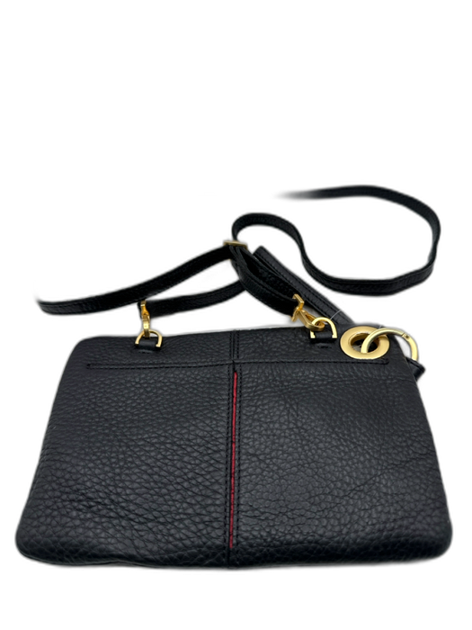 Hammitt Black, Gold, Red Leather Zip Close Gold Hardware Strap Bag Black, Gold, Red / S