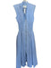 By Anthropologie Size XS Light Blue Linen Blend Striped Cinched Waist Dress Light Blue / XS
