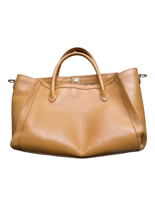 Mark & Graham Mustard Leather Top Handles Structured Tote Bag Mustard / L