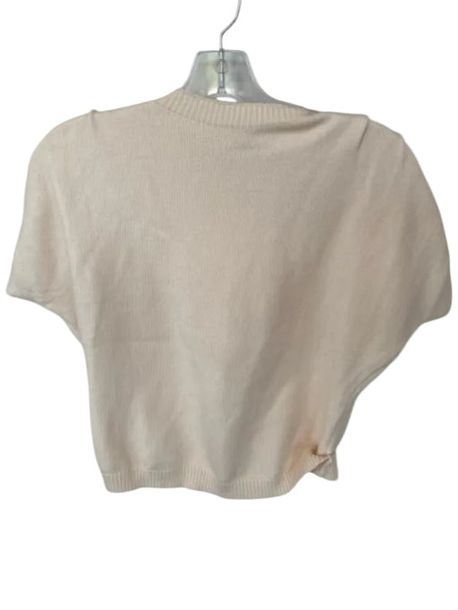 THML Size S Cream Viscose Blend Short Sleeve Shoulder buttons Knit Sweater Cream / S