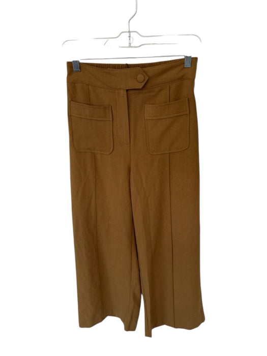 Suncoo Size S Camel Polyester Blend High Waist Wide Leg Pants Camel / S
