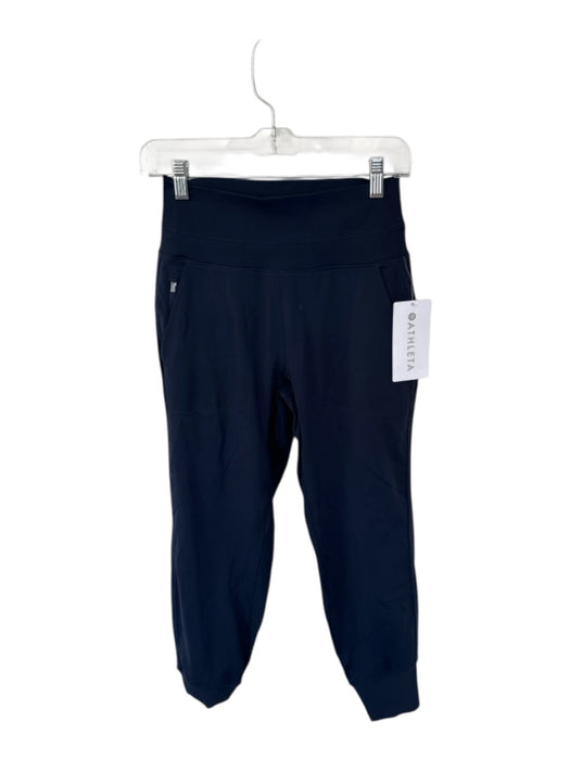 Athleta Size XS Navy Nylon Blend High Waist Front Pockets Jogger Athletic Pants Navy / XS