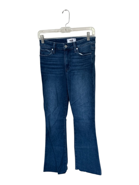 Paige Size 26 Med Dark Wash Cotton Blend High Waist Flare Jeans Med Dark Wash / 26