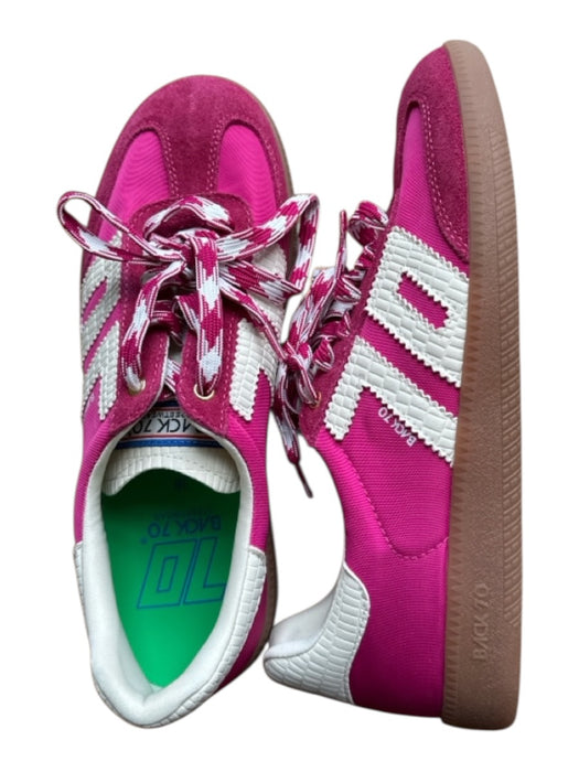Back 70 Shoe Size 38 Magenta & White Canvas & Suede Lace Up Athletic Sneakers Magenta & White / 38