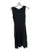 Mango Size XS Black Polyester Sleeveless Ribbed Acordian Pleats Maxi Dress Black / XS