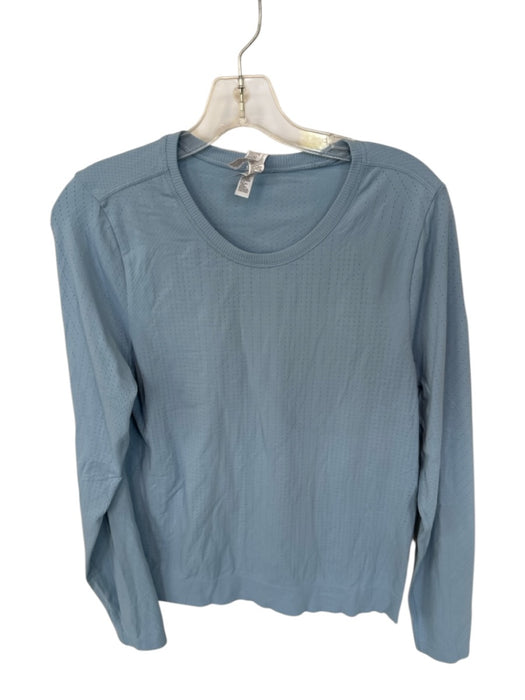 Athleta Size M Slate Blue Nylon Blend Long Sleeve Perforated Athletic Top Slate Blue / M