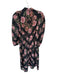 Cleobella Size XS Black & Pink Cotton Long Balloon Sleeve Flowers Buttons Dress Black & Pink / XS