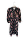 Cleobella Size XS Black & Pink Cotton Long Balloon Sleeve Flowers Buttons Dress Black & Pink / XS