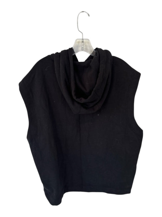 Athleta Size M Black Cotton Blend Sleeveless kangaroo Pocket Athletic Hoodie Black / M