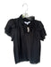 Hunter Bell Size S Black Tencel Short Sleeve Ruffle Collar Buttons V Neck Top Black / S