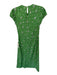 Bohme Size S Green & Purple Polyester Short Balloon Sleeve Flowers Maxi Dress Green & Purple / S