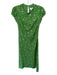 Bohme Size S Green & Purple Polyester Short Balloon Sleeve Flowers Maxi Dress Green & Purple / S