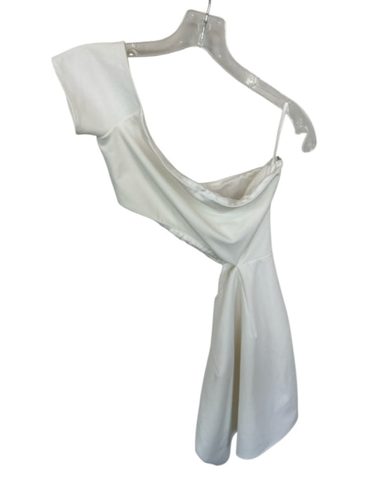 Lovers + Friends Size S White Polyester One Sleeve Cut Out Sides Dress White / S