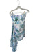 Katie May Size S White & Blue Polyester Strapless Flowers Corset Bodess Dress White & Blue / S