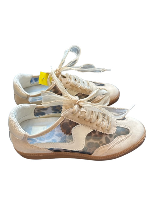 Dolce Vita Shoe Size 8 Tan & brown Leather Mesh Animal Print Athletic Sneakers Tan & brown / 8