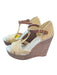 Lilly Pulitzer Shoe Size 7.5 Tan & brown Raffia Platform Wedge GHW Sandals Tan & brown / 7.5