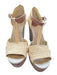 Lilly Pulitzer Shoe Size 7.5 Tan & brown Raffia Platform Wedge GHW Sandals Tan & brown / 7.5