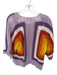 Farm Rio Size S purple & orange Cotton Crochet Short Sleeve Open Front Sweater purple & orange / S