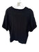 XiRENA Size S Black Cotton Short Sleeve V Neck Gauze Top Black / S