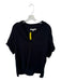 XiRENA Size S Black Cotton Short Sleeve V Neck Gauze Top Black / S