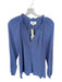 XiRENA Size S Purple Cotton Long Balloon Sleeve Ruffle Neckline V Neck Gauze Top Purple / S