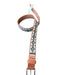 Brown & White Leather Beaded Silver Hardware Belts Brown & White / M