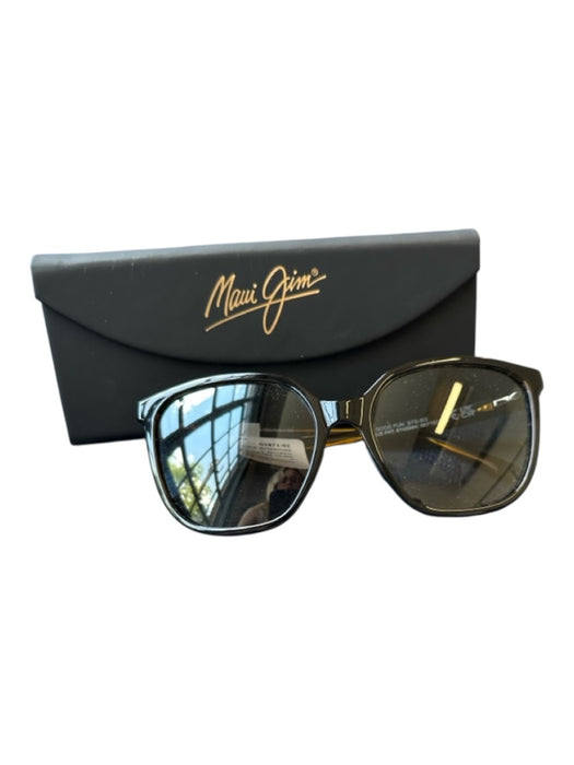 Maui Jim Black & Bone Acetate Oversized Tortoise Shell Sunglasses Black & Bone