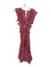 Misa Size S Pink & blue Polyester Flutter Sleeves Flowers Ruffles Maxi Dress Pink & blue / S
