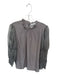 Amanda Uprichard Size L Gray Silk Long Balloon Sleeve Ruffles Smocked Wrist Top Gray / L
