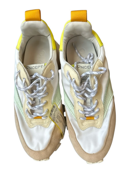 Oncept Shoe Size 7 Mint & Tan Leather Color Block lace up Athletic Sneakers Mint & Tan / 7