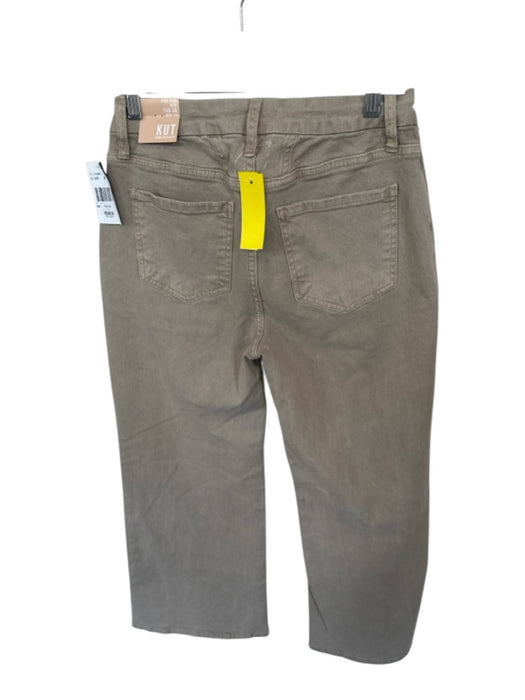 Kut From The Kloth Size 2 Taupe Cotton Blend High Waist Wide Leg Jeans Taupe / 2