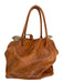 Let & Her Brown Leather Top Handles Top Tie Bag Brown / L
