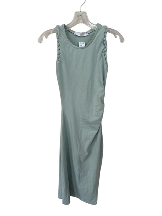 IRO Size M Sage green Cotton Blend Sleeveless Gathered Side Maxi slit Dress Sage green / M