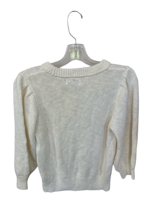 Evereve Size S Ivory Organic Cotton & Linen Long Sleeve Knit Sweater Ivory / S