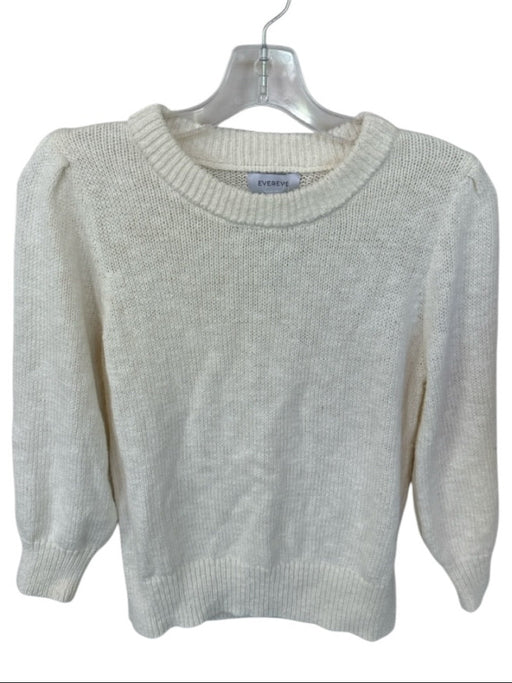Evereve Size S Ivory Organic Cotton & Linen Long Sleeve Knit Sweater Ivory / S