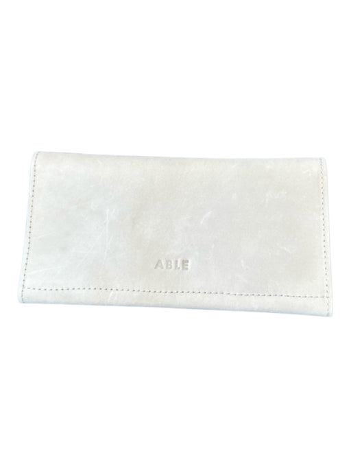 ABLE Bone Leather Snap Button Front Flap Rectangle Wallets Bone