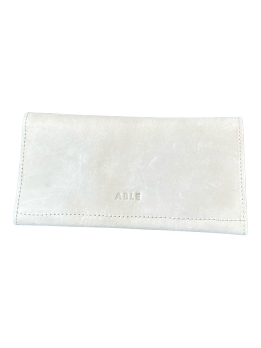 ABLE Bone Leather Snap Button Front Flap Rectangle Wallets Bone