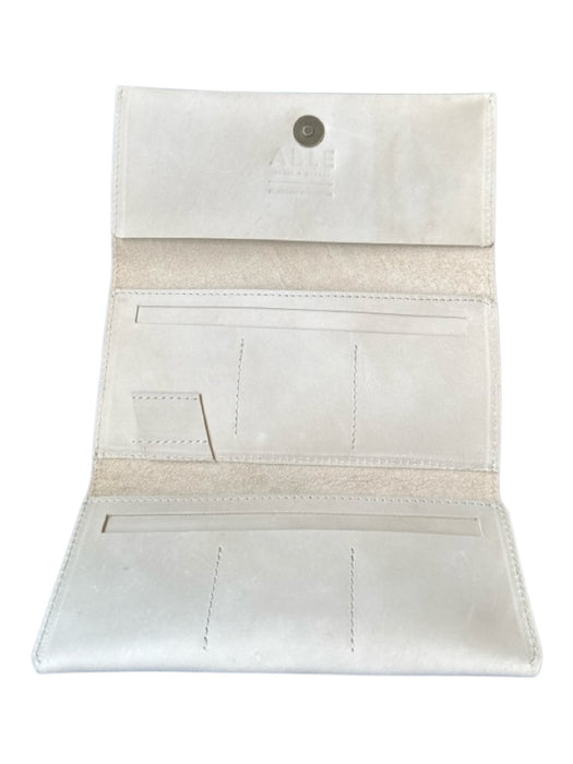 ABLE Bone Leather Snap Button Front Flap Rectangle Wallets Bone