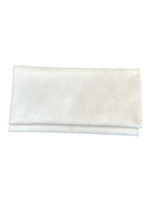 ABLE Bone Leather Snap Button Front Flap Rectangle Wallets Bone